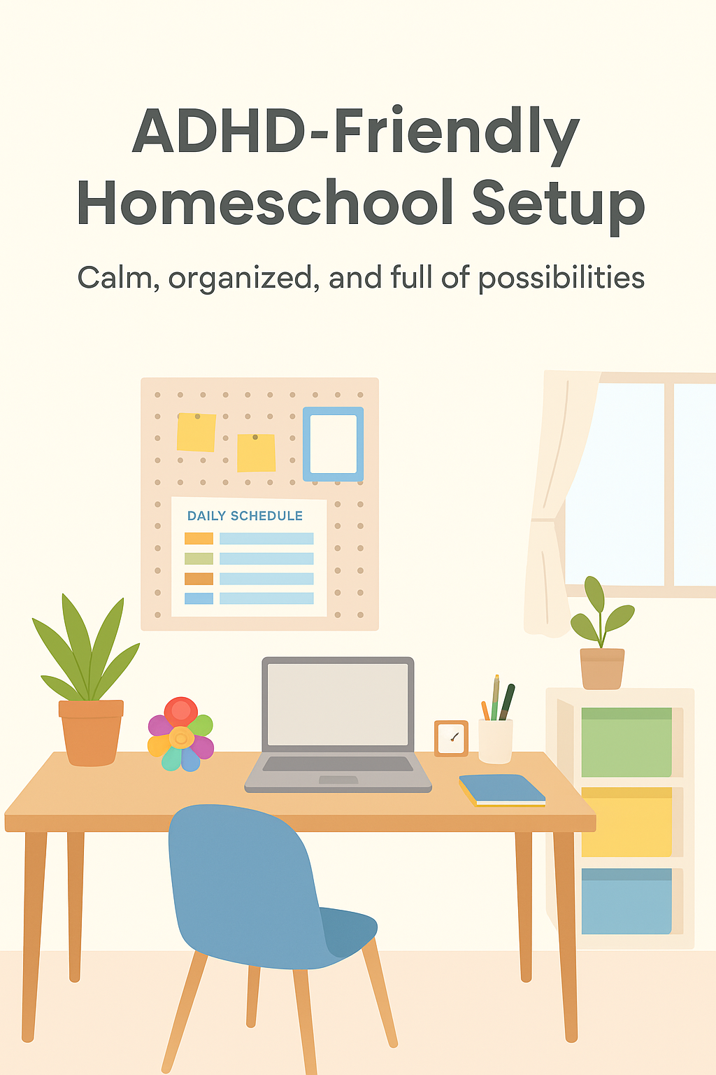 ADHD-friendly homeschooling room